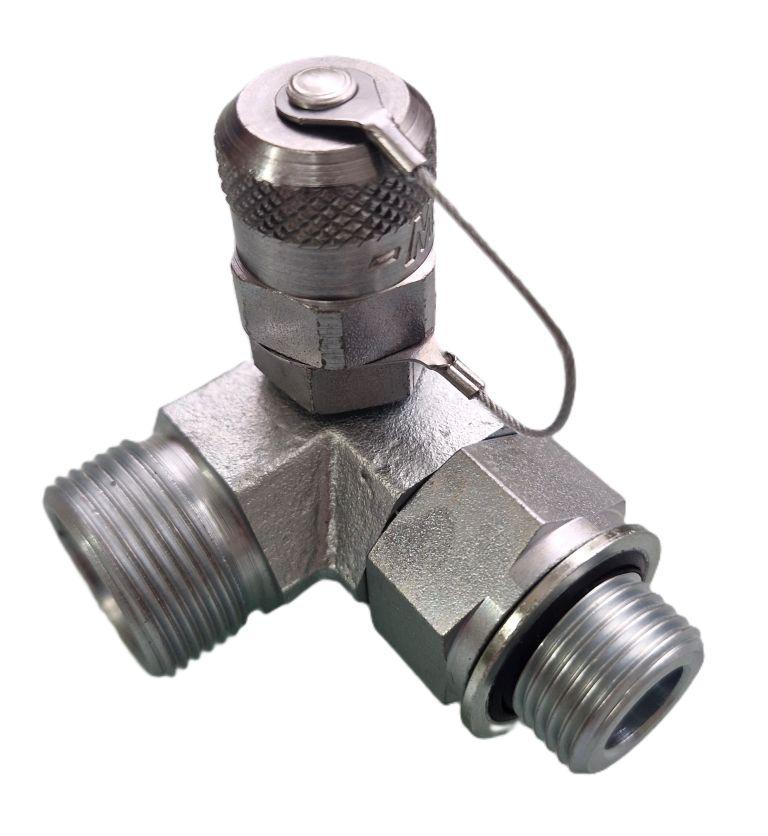 Winkelverschraubung mit  Prüfanschluss