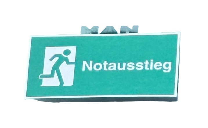 MAN Emergency Exit Sticker for Exterior / Interior